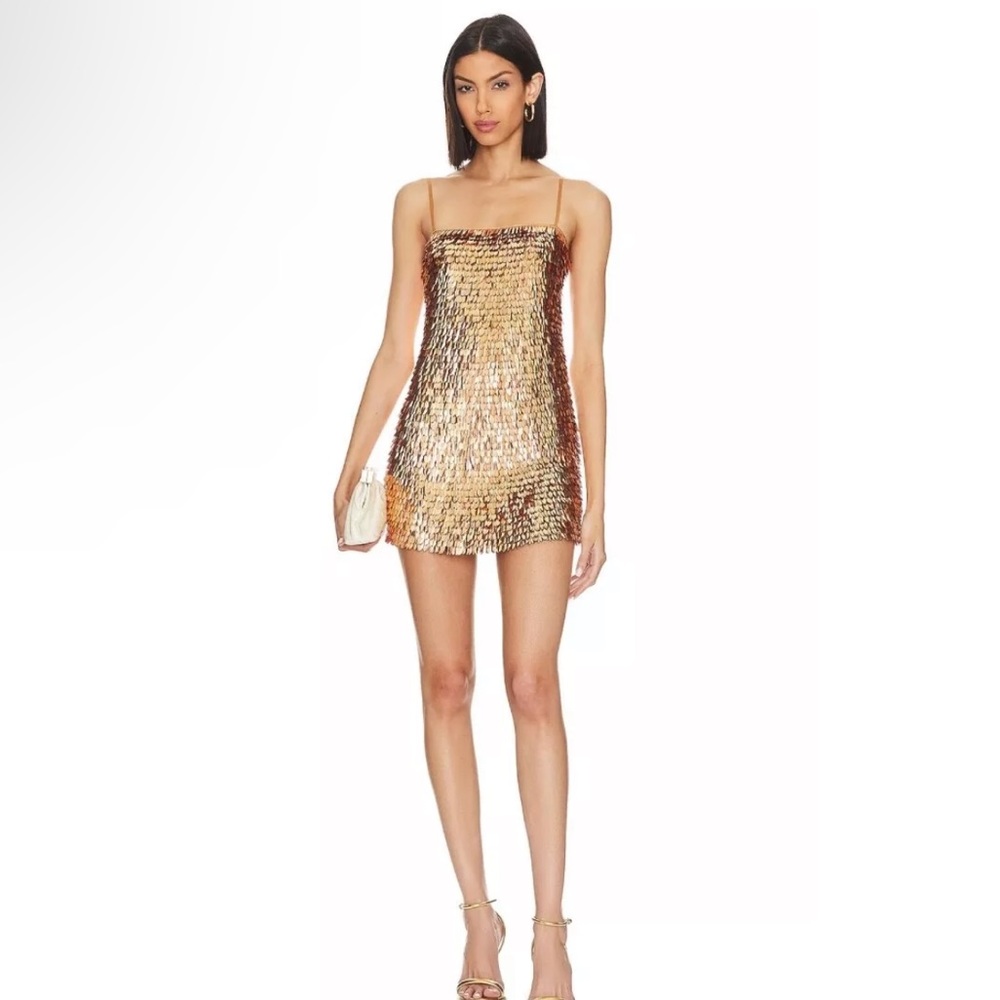 Retrofits mini gold dress Us S